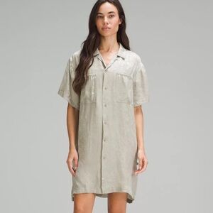 lululemon lab Jacquard Shirt Dress gray button down women’s size 6